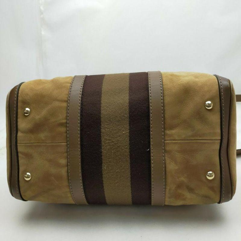 Gucci Brown Suede Web Joy Boston Bag with Strap  863353 3