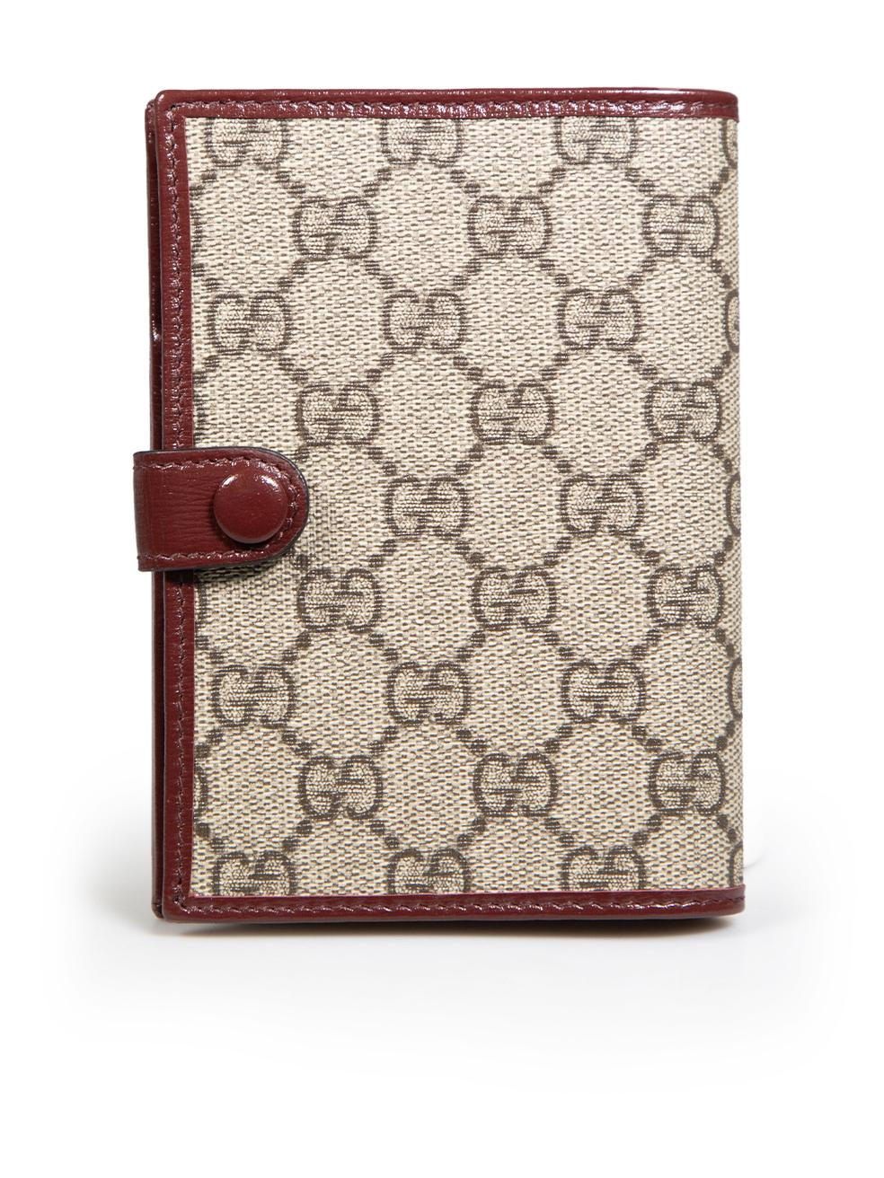 Beige Gucci Brown Supreme GG Canvas Passport Holder