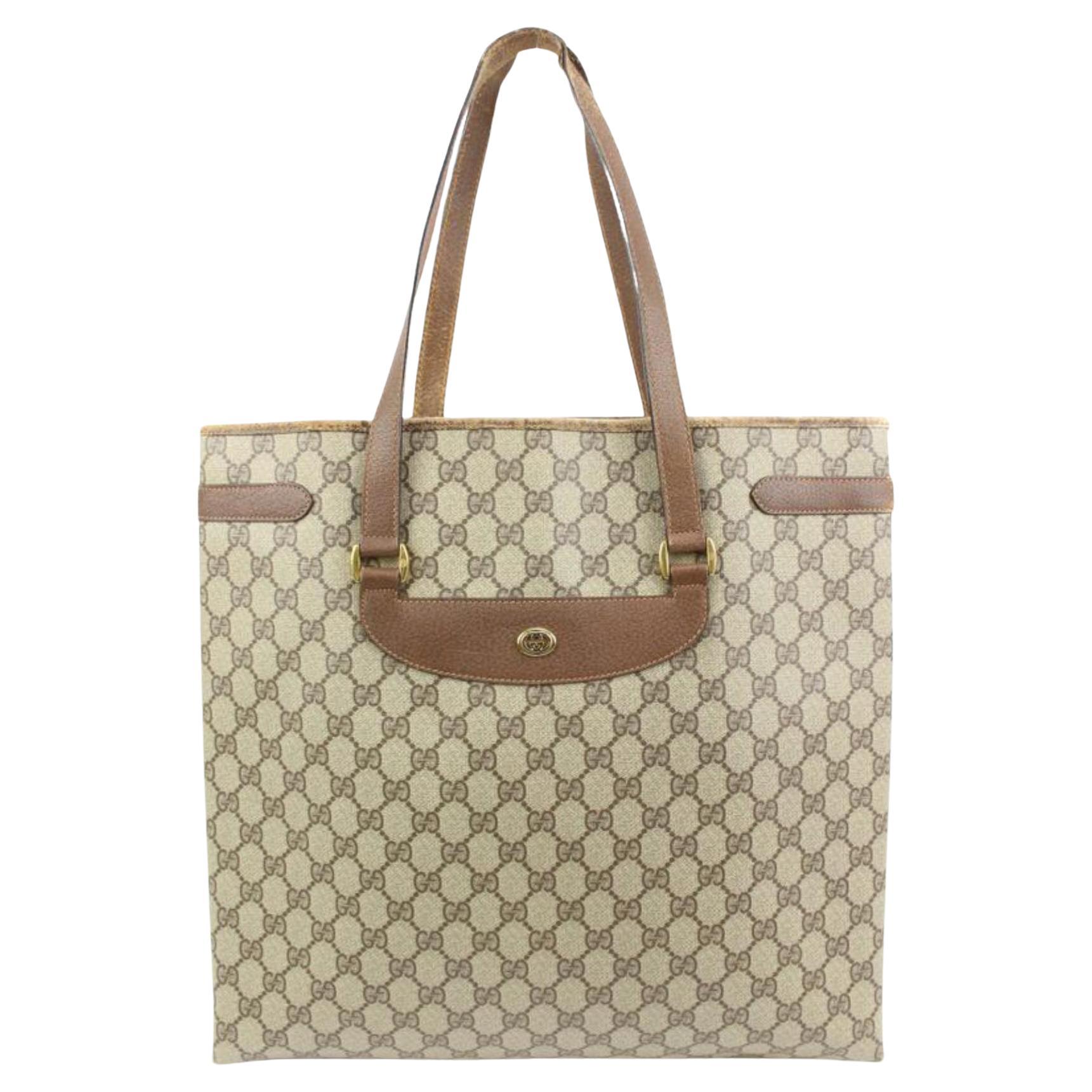 Gucci Brown Supreme GG Shopper Tote Bag Upcycle Ready 75gz411s