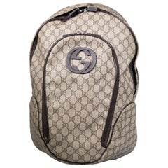 Gucci Brauner Supreme Interlocking GG-Rucksack