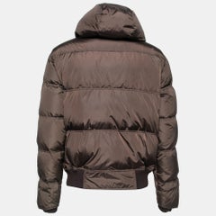 Gucci Braune synthetische Pufferjacke mit langen Ärmeln XXXL
