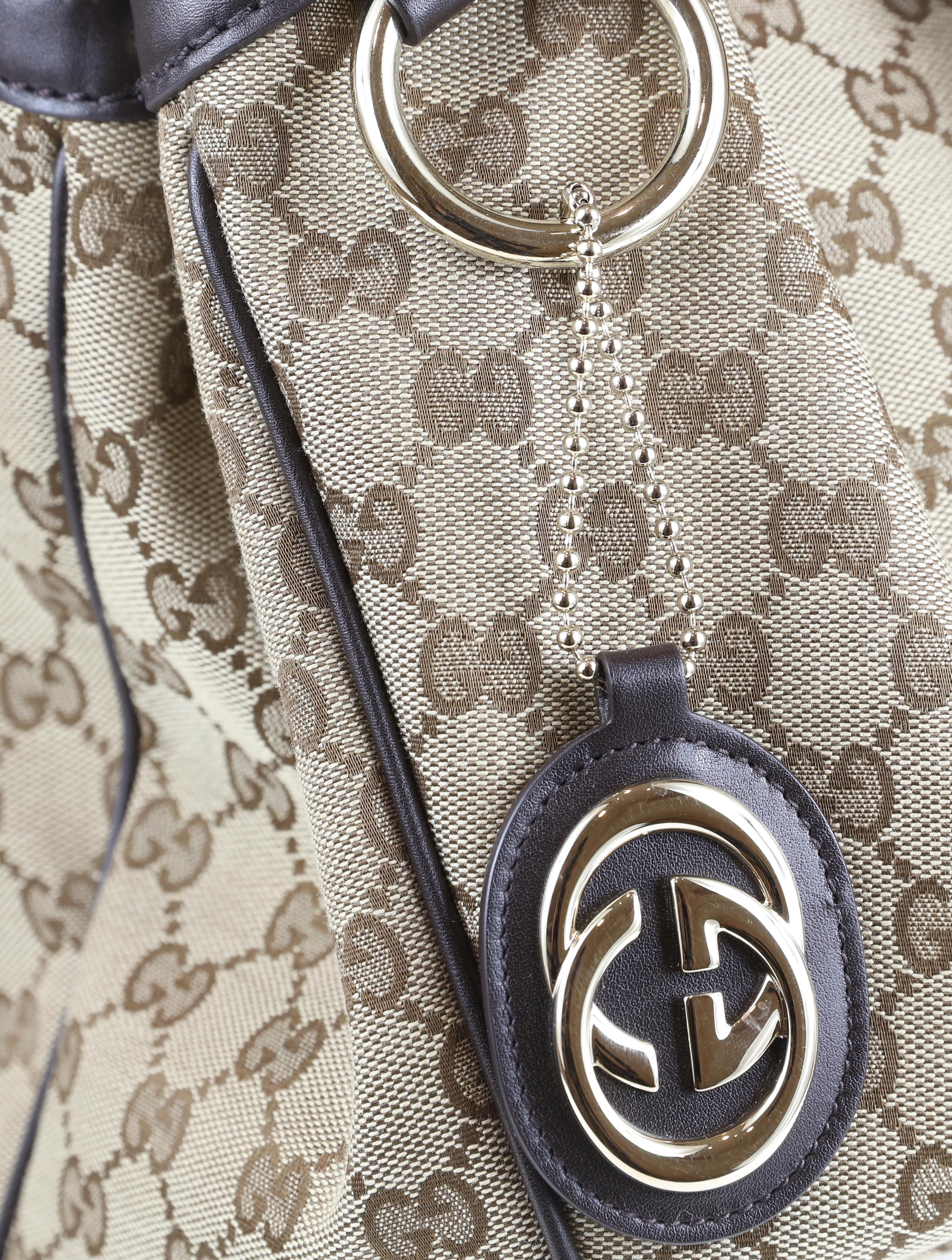 gucci - monogram tote bag - beige & brown