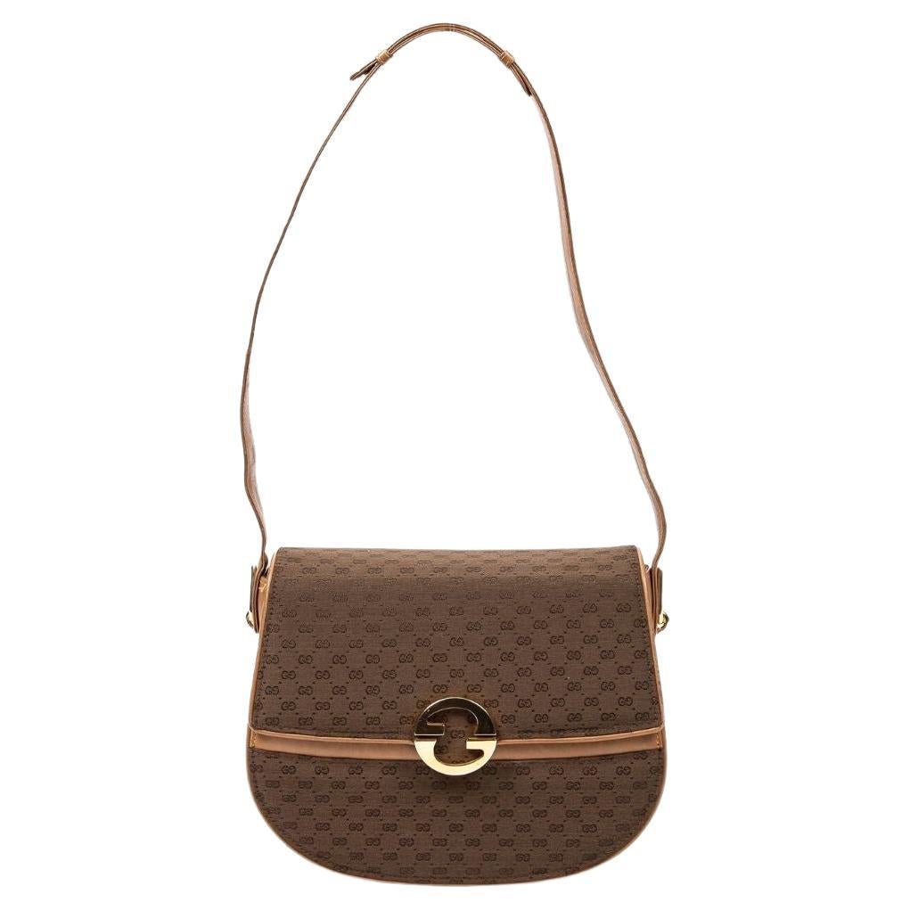 Gucci Brown/Tan Vintage GG Bag For Sale at 1stDibs