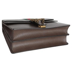 Gucci Brown Textured Calfskin Web Medium Dionysus