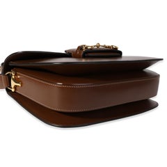Gucci Brown Textured Leather Horsebit 1955 Shoulder Bag