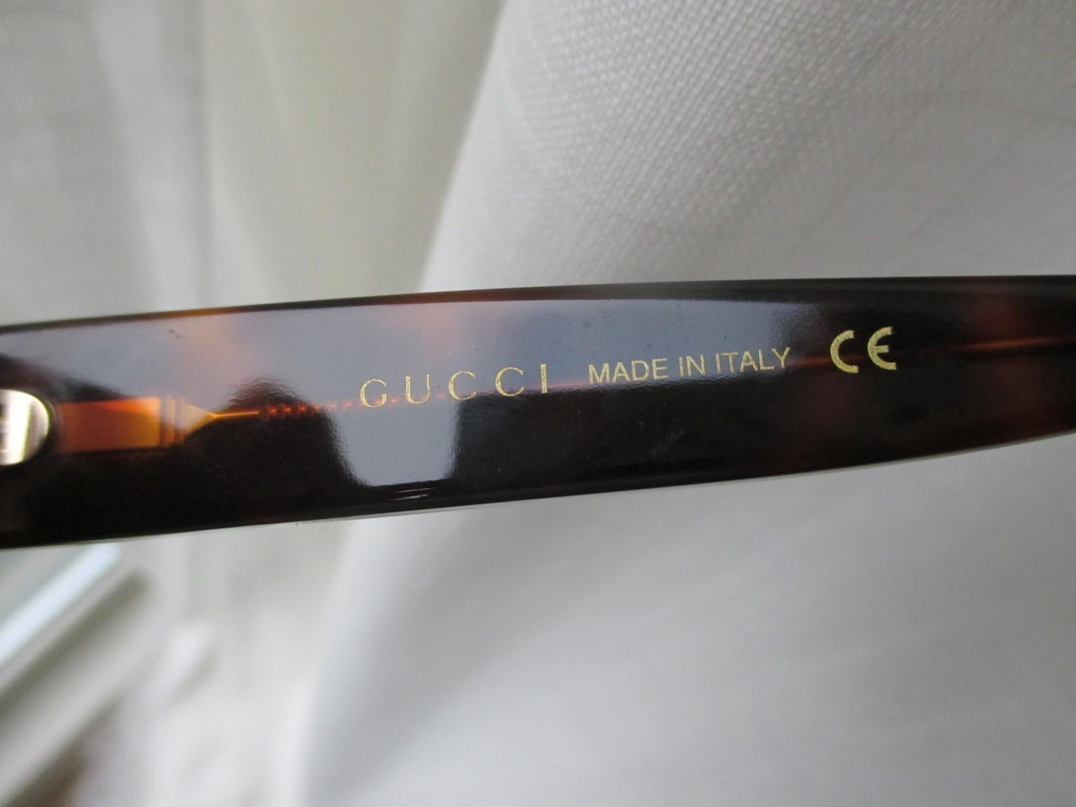 Women's or Men's Gucci Brown Tortoise Cat Eye Sunglasses Crystal Stars 