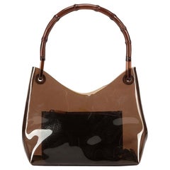 Gucci Brown Vinyl Bamboo Shoulder Bag
