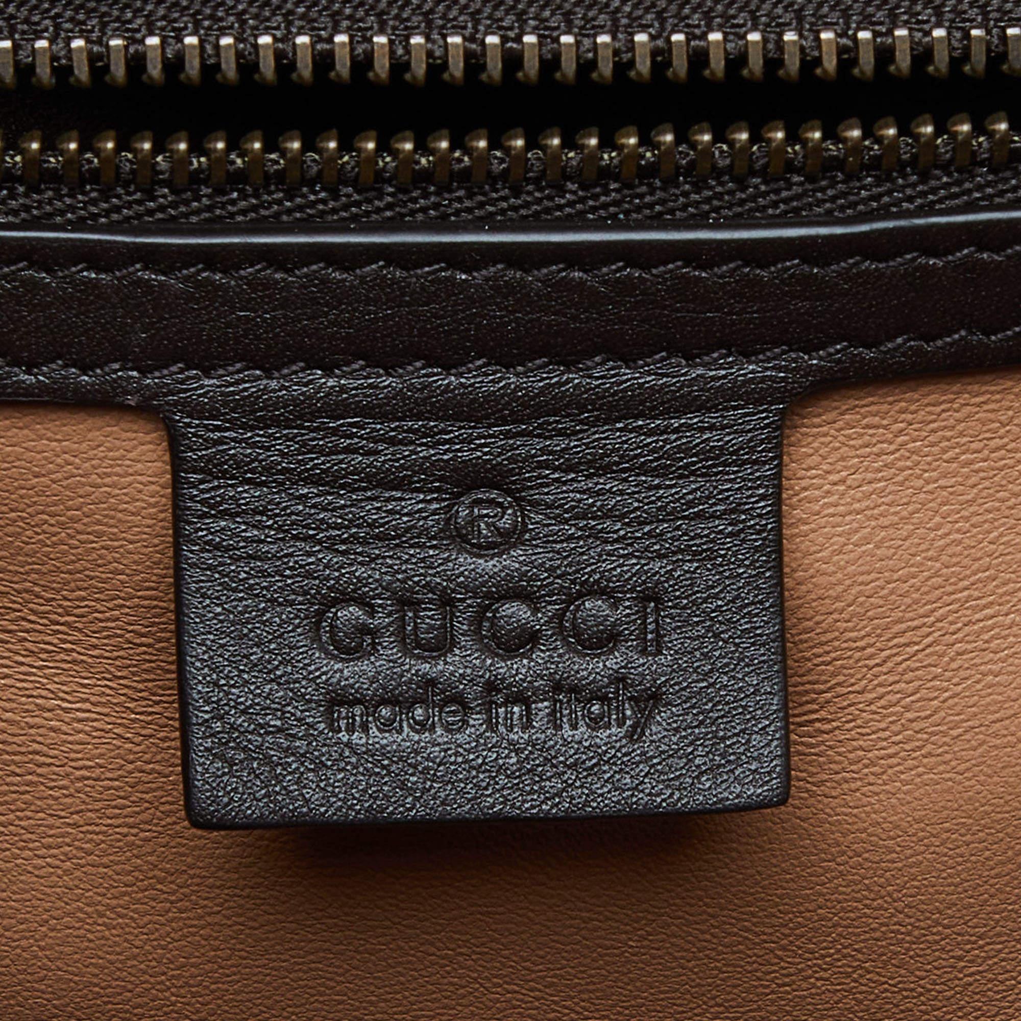 Gucci Osiride Top Handle Tasche aus braunem Wasserschlangenleder im Angebot 3