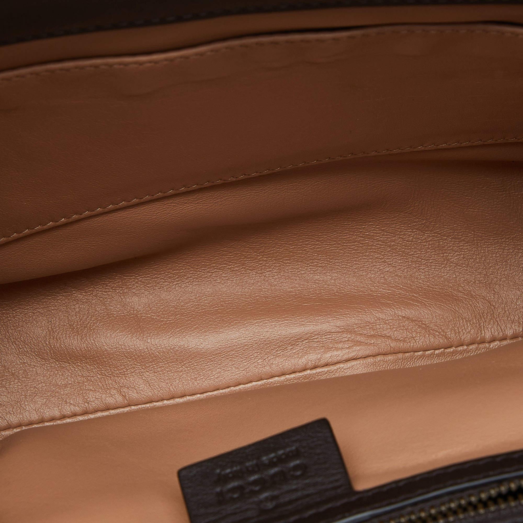 Gucci Brown Watersnake Leather Osiride Top Handle Bag 4