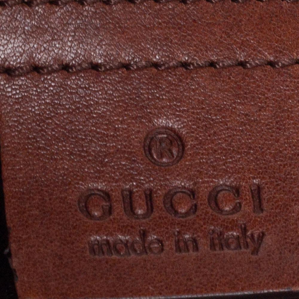 Gucci Brown Woven Leather Medium Handmade Shoulder Bag 1