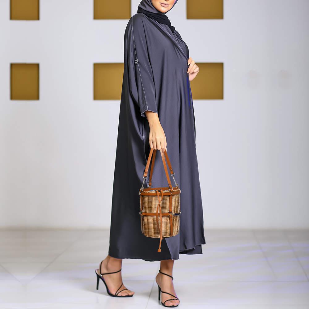 Gucci Brown Woven Rattan and Leather Cestino Wicker Bag In Excellent Condition In Dubai, Al Qouz 2