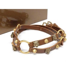 Gucci Brown x Gold Tiger Feline Head Choker 240252
