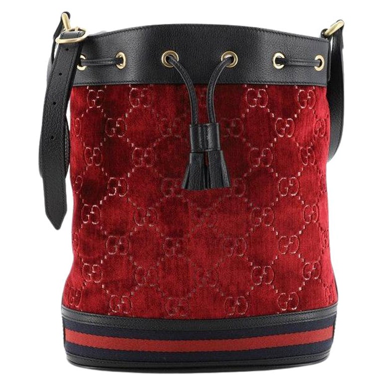 Gucci Bucket Bag GG Velvet Medium