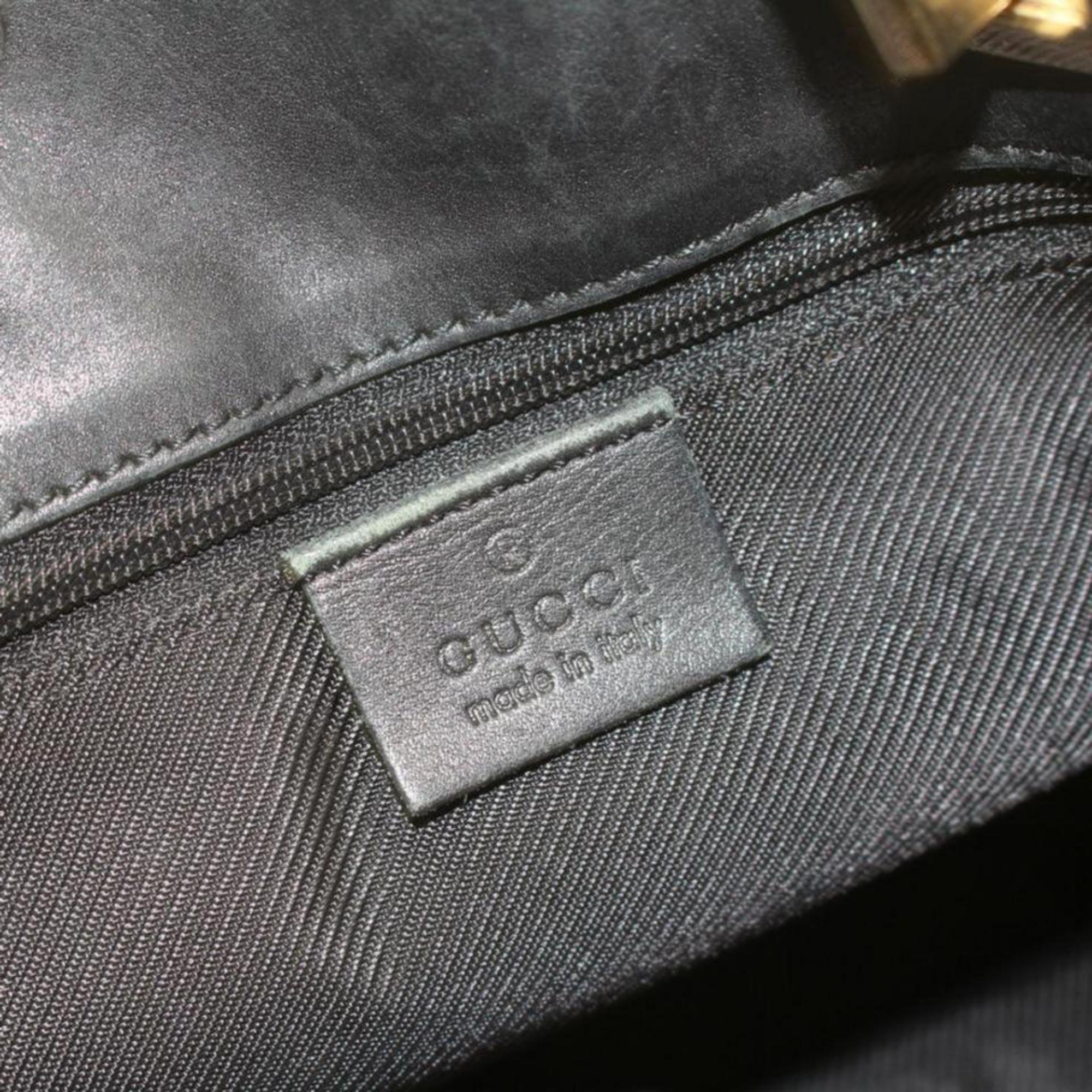 Gucci Bucket Monogram Shopper 869036 Black Canvas Tote For Sale 7