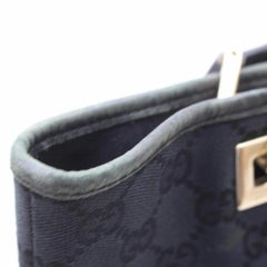 Gucci Bucket Monogram Shopper 869036 Black Canvas Tote