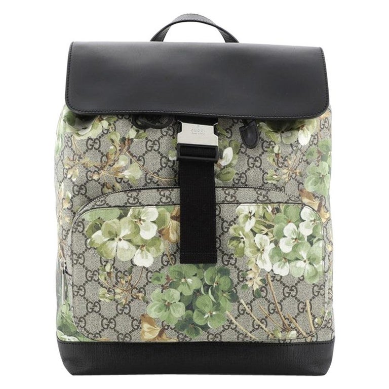 Gucci Buckle Backpack Blooms Print GG Coated Canvas and Leather Medium ...