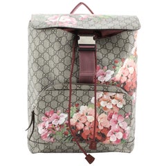 Gucci Buckle Backpack Blooms Print GG Coated Canvas And Leather Medium 