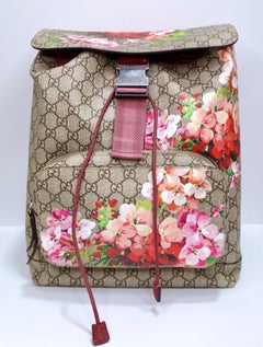 Gucci Buckle Backpack Blooms Print GG Coated Canvas