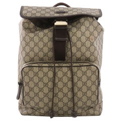 Gucci Buckle Backpack GG Coated Canvas Medium