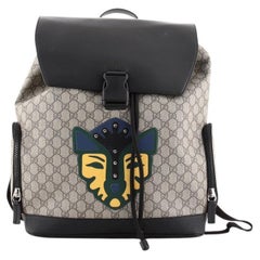 Gucci Buckle Backpack GG Coated Canvas with Applique