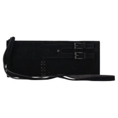 Used Gucci Buckle Detail Suede Clutch Bag