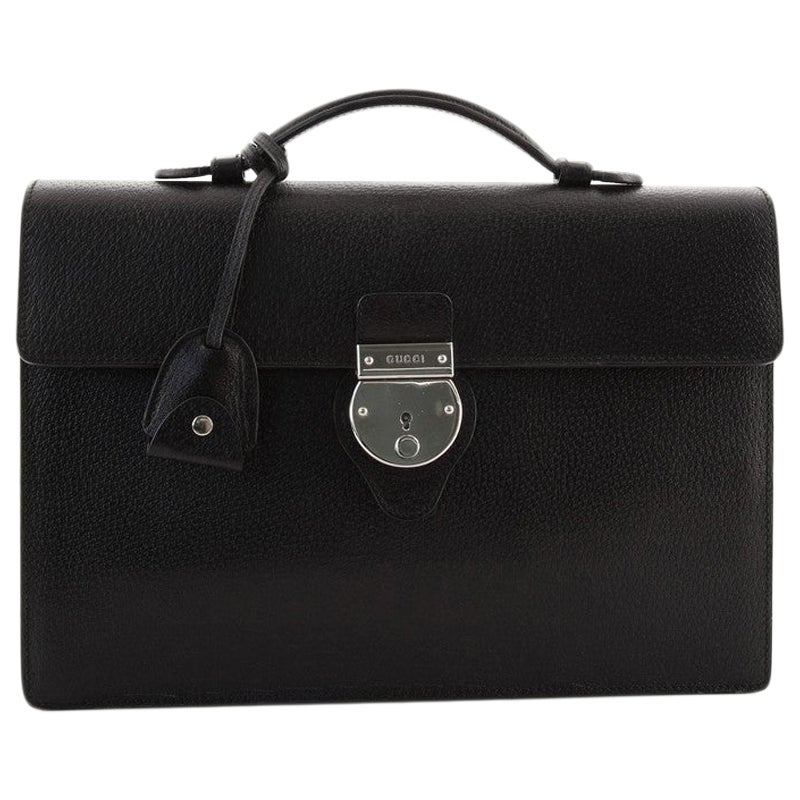 Gucci Buckle Flap Briefcase Leather Medium