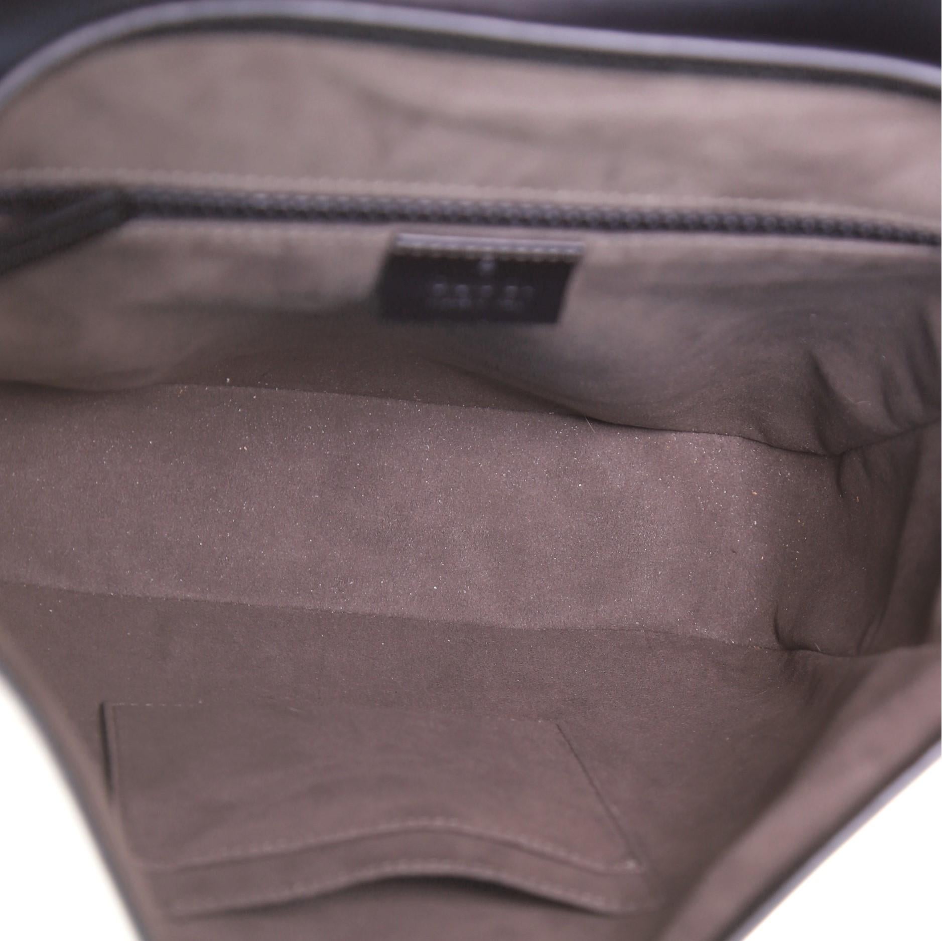 Women's or Men's Gucci Buckle Flap Messenger Bag GG Coated Canvas with Leather Medium