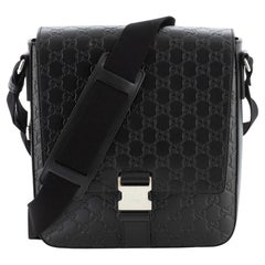 Gucci Buckle Flap Messenger Bag Guccissima Leather Small