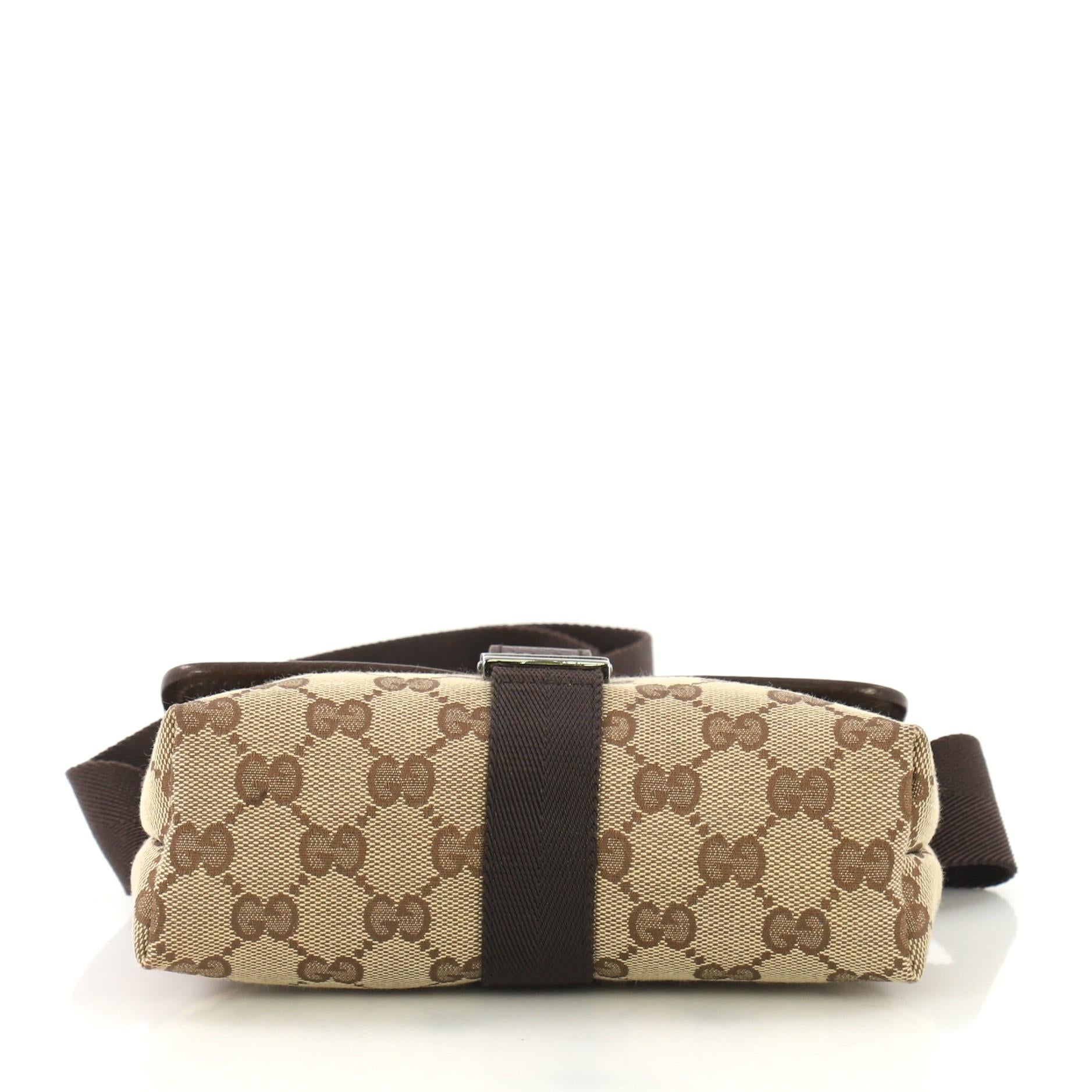 Gucci Buckle Waist Bag GG Canvas Small In Good Condition In NY, NY