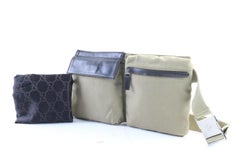 Gucci Bum (Ultra Rare) Monogram Gg Fanny Pack 228286 Khaki Canvas Cross Body Bag