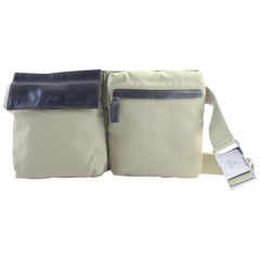 Vintage Gucci Bum (Ultra Rare) Monogram Gg Fanny Pack 228286 Khaki Canvas Cross Body Bag