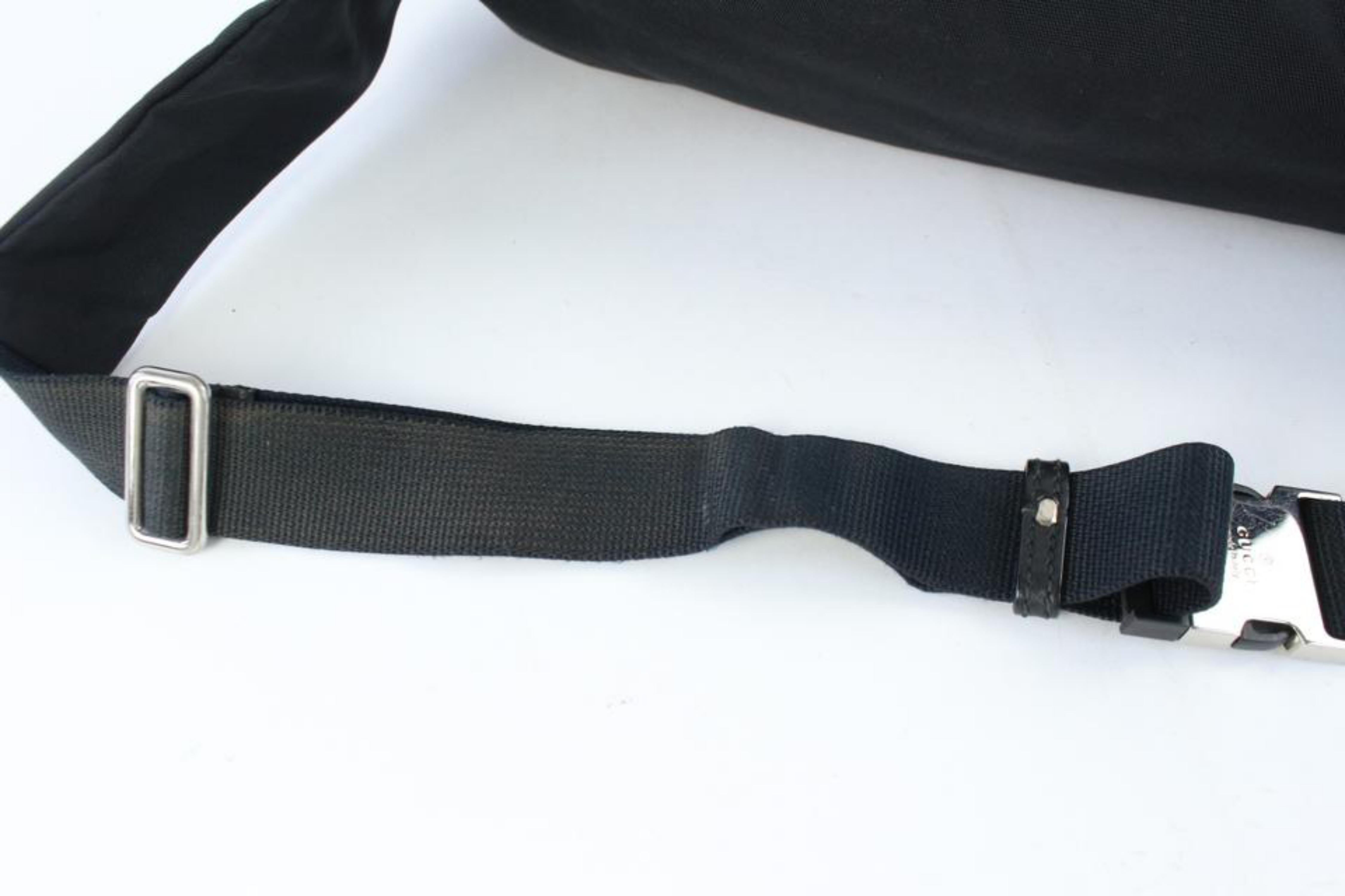 Gucci Bum Web Tag Waist Pouch 18gz0724 Black Canvas X Nylon Weekend/Travel Bag For Sale 4