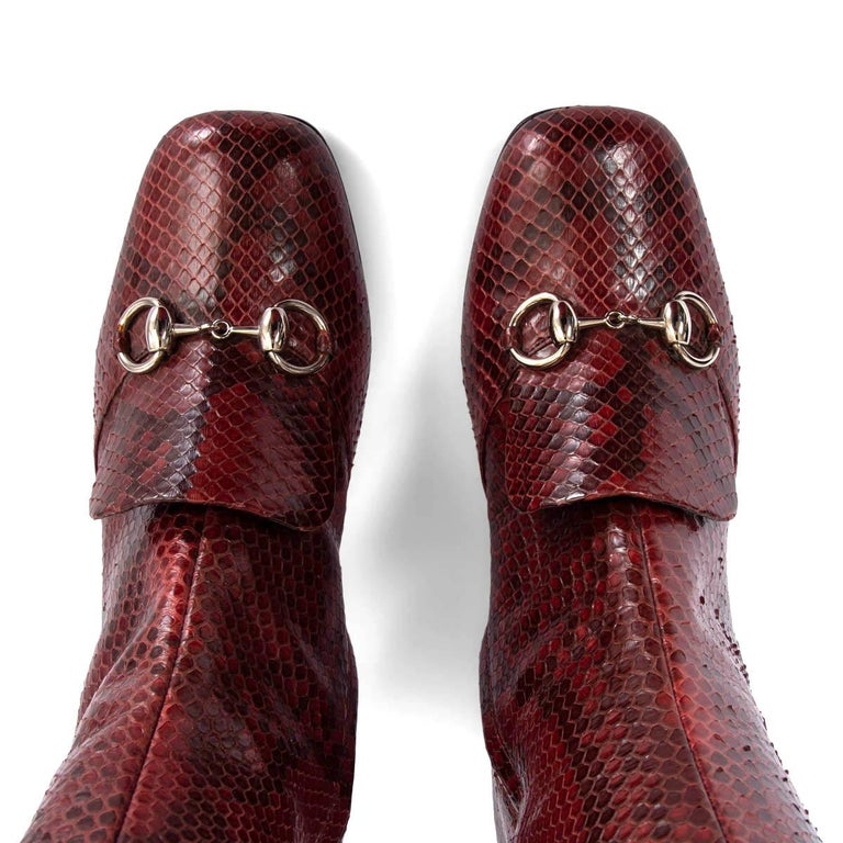 Gucci Python Boots GUCCI burgundy 2014 PYTHON LILLIAN KNEE HIGH Boots Shoes 37 For Sale at ...