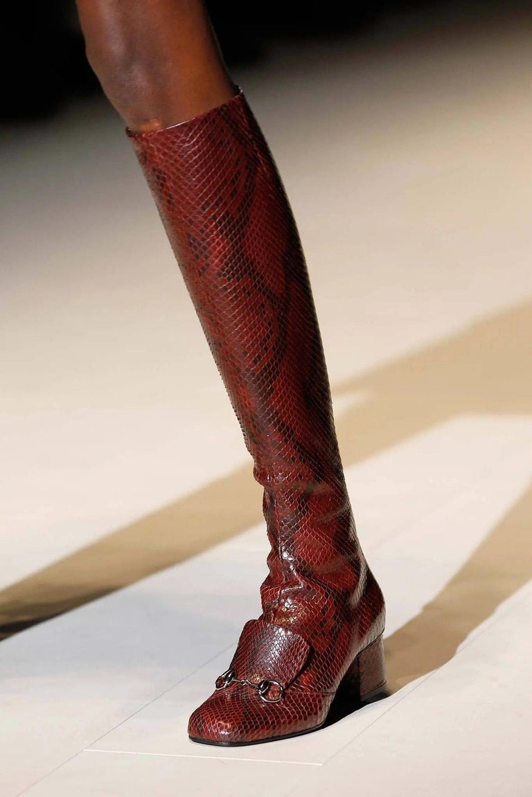 Gucci Python Boots GUCCI burgundy 2014 PYTHON LILLIAN KNEE HIGH Boots Shoes 37 For Sale at ...