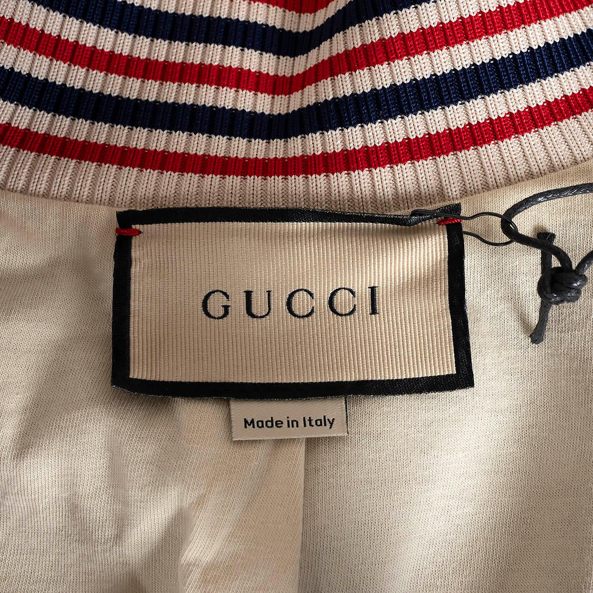 GUCCI burgundy & beige polyester 2021 GG TRACK Jacket XXS For Sale 2