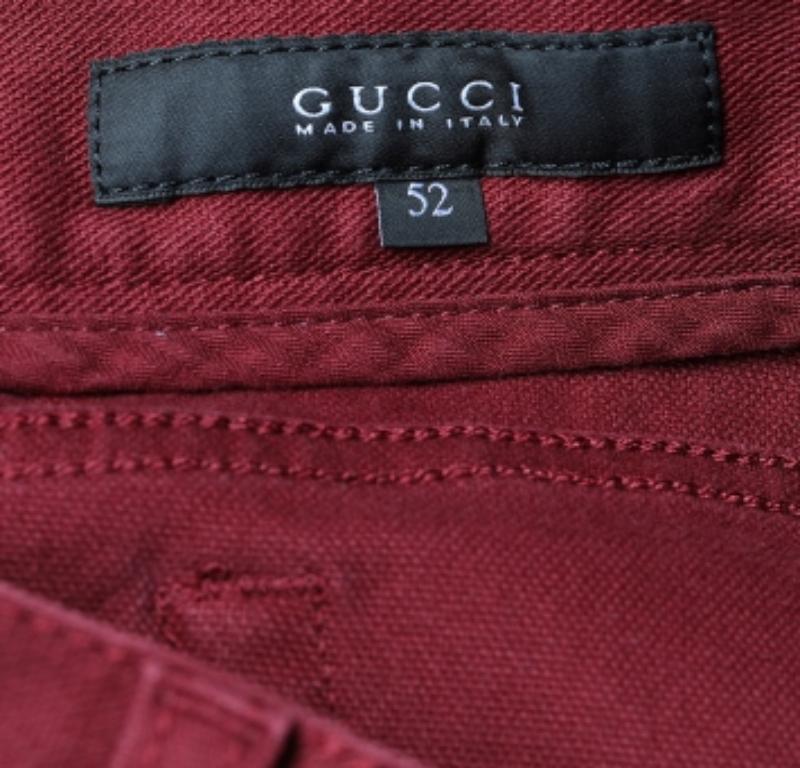 Gucci Burgundy Denim Skinny Jeans XL Bon état à Dubai, Al Qouz 2
