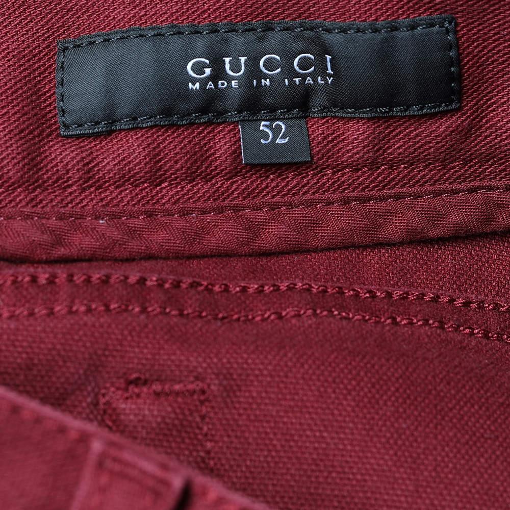 Men's Gucci Burgundy Denim Skinny Jeans XL For Sale