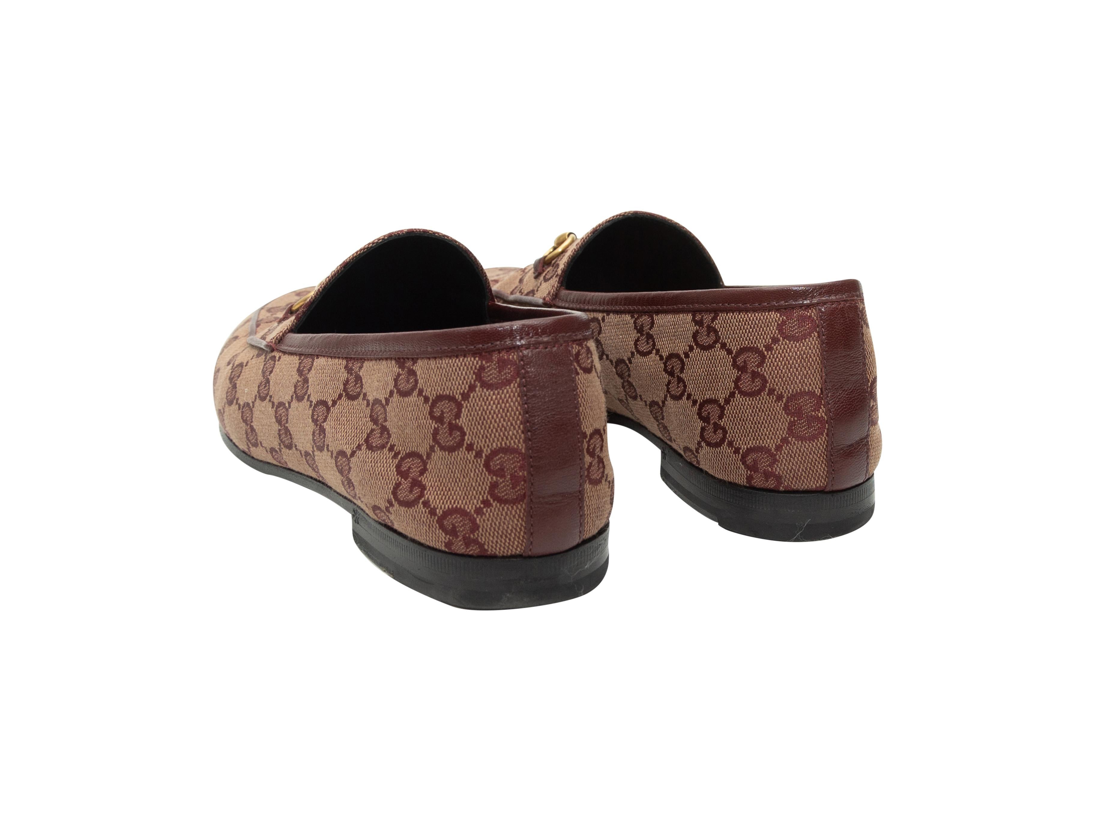 Women's Gucci Burgundy GG Canvas Horsebit Loafers