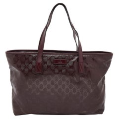 Gucci Burgundy GG Imprime Canvas And Leather Shopper Tote