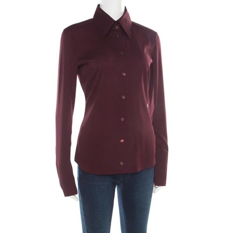 Gucci Burgundy Checked Shirts main image 1