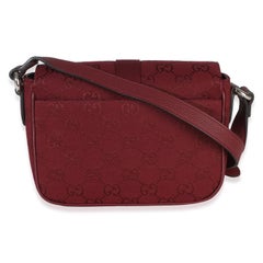 Gucci Burgundy GG Monogram Canvas Small Buckle Messenger Bag
