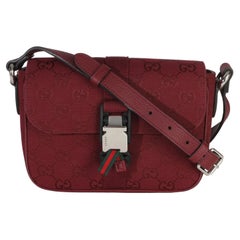 Gucci Burgundy GG Monogram Canvas Small Buckle Messenger Bag