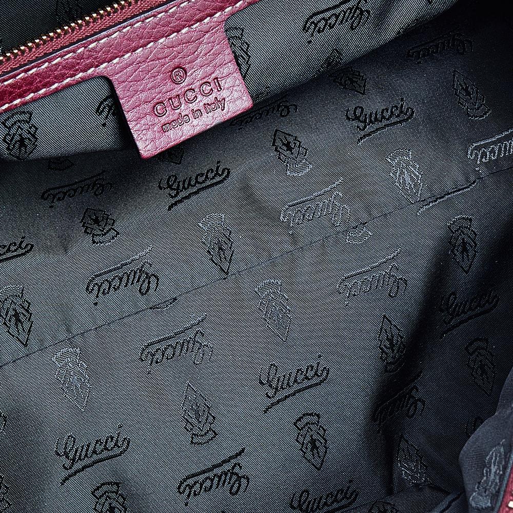 Women's Gucci Burgundy Grain Leather Medium Aviatrix Boston Bag