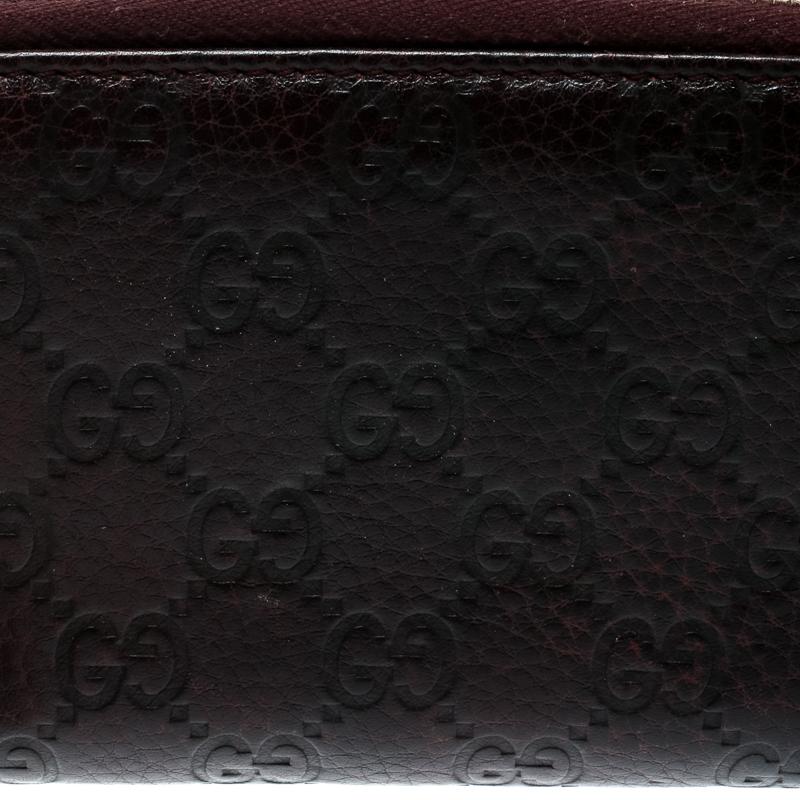 Gucci Burgundy Guccissima Leather Bamboo Tassel Zip Around Wallet 1