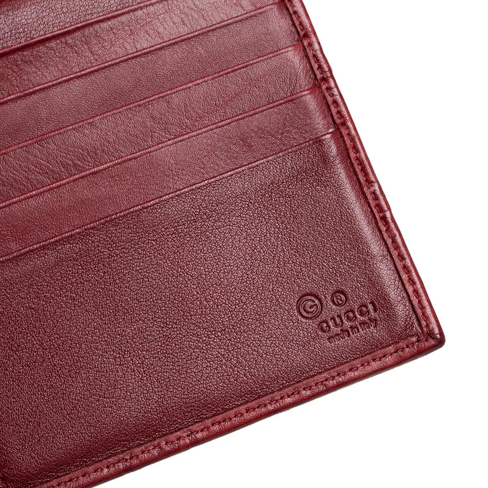Gucci Burgundy Guccissima Leather Continental Flap Wallet 6