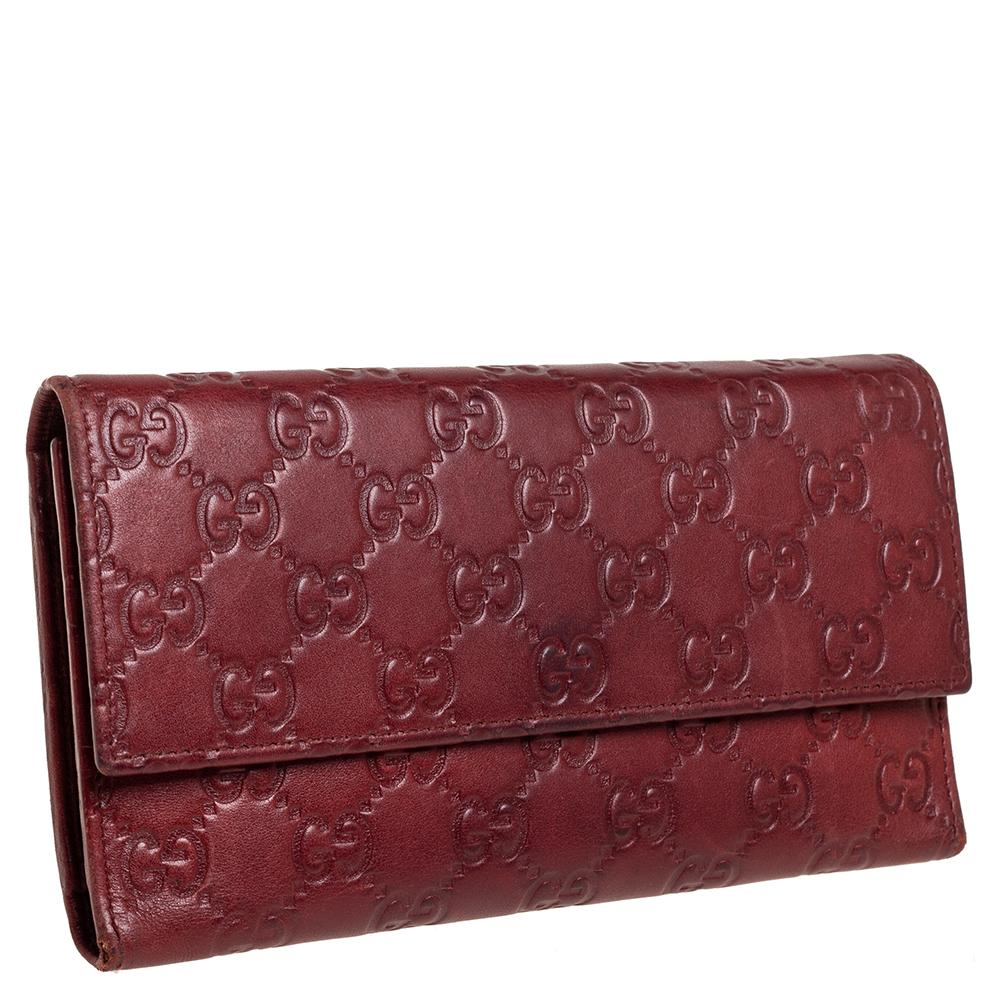 Gucci Burgundy Guccissima Leather Continental Flap Wallet 3