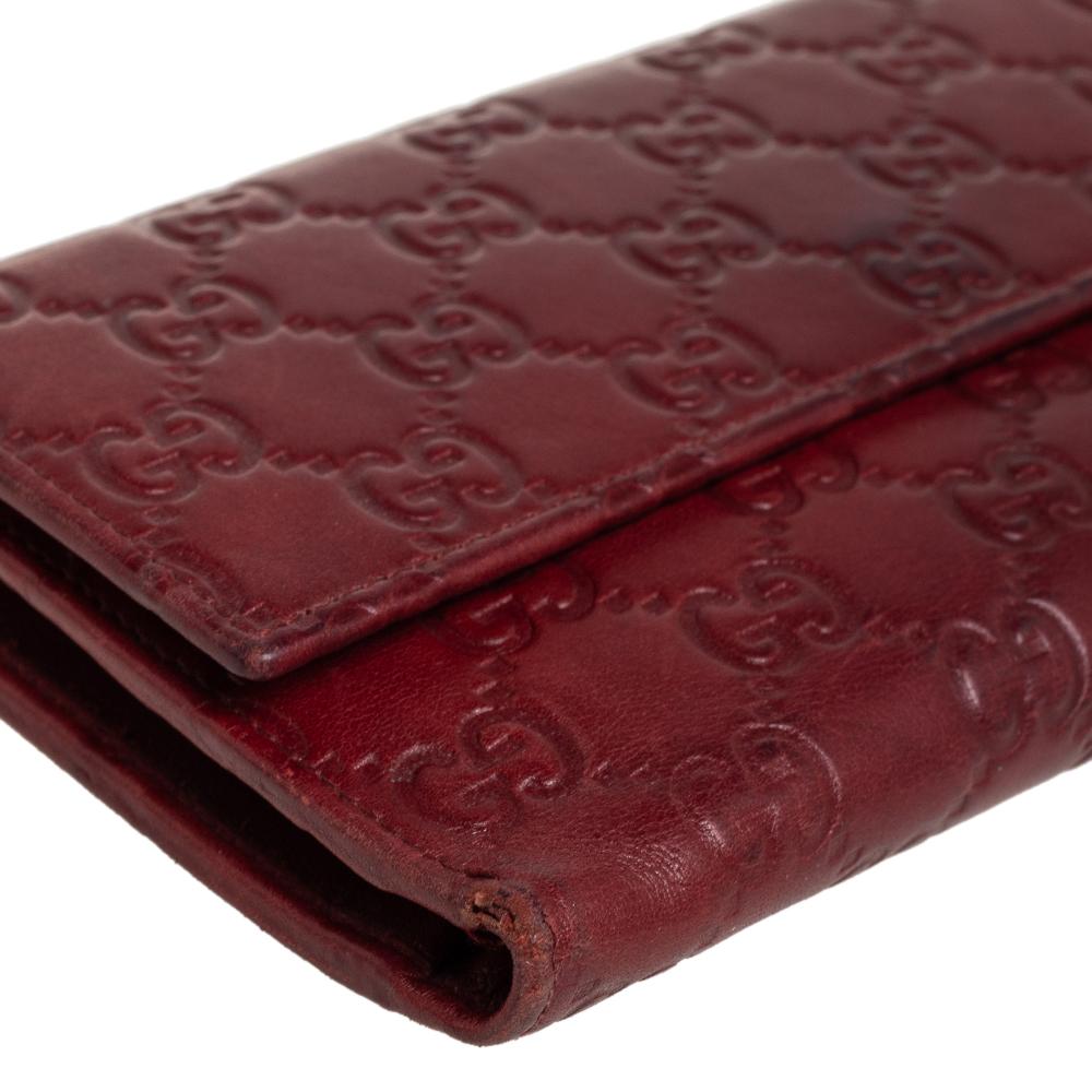 Gucci Burgundy Guccissima Leather Continental Flap Wallet 4