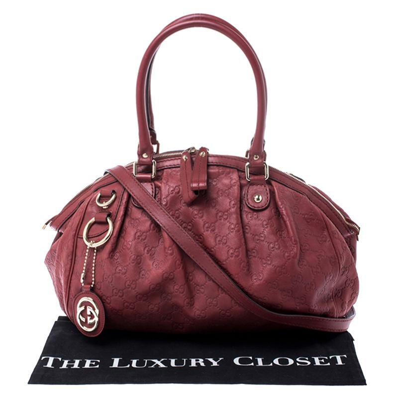 Gucci Burgundy Guccissima Leather Medium Sukey Boston Bag 8