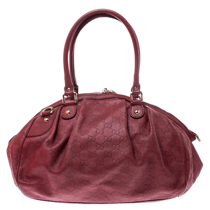 Women's Gucci Burgundy Guccissima Leather Medium Sukey Boston Bag
