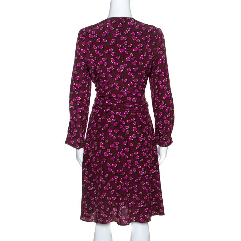 Gucci Burgundy Heartbeat Print Silk 